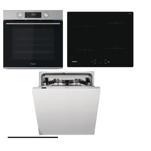 Whirlpool rúra OMK58CU1SX + indukčná varná doska WSQ7360NE + vstavaná umývačka riadu WIC3C26F SETWH25