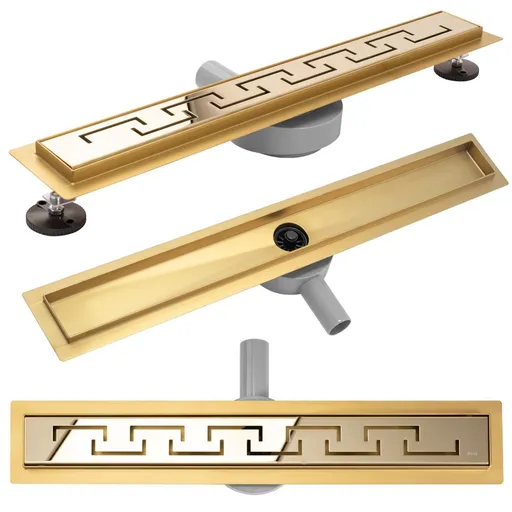 REA - Lineárny sprchový žľab Greek PRO rošt zlatá lesklá 70 REA-G8028