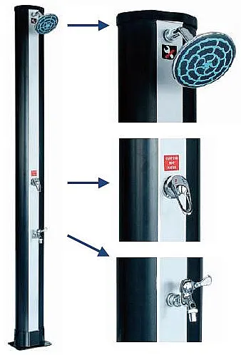 Hanscraft Solárna sprcha BLUE RAINBOW (antracit/inox)