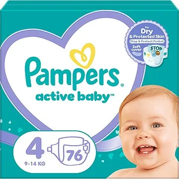 PAMPERS Active Baby veľkosť 4 (76 ks) 9 – 14 kg (8001090949615)
