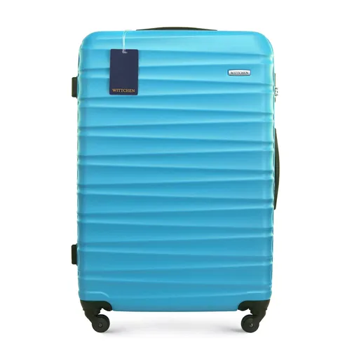Veľký ABS kufor a odznak s logom WITTCHEN, modrý 56-3A-313-70Z6