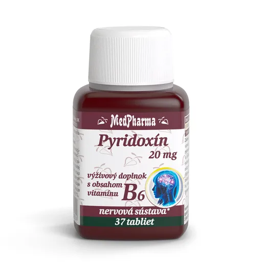 MedPharma PYRIDOXÍN 20 mg (vitamín B6) tablety 30+7 zadarmo