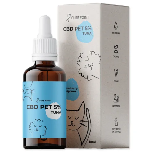 CURE POINT CBD Pet 5% olej s príchuťou Tuniak 10 ml