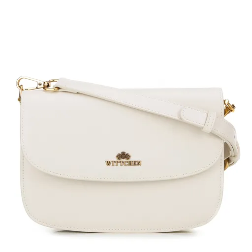 Dámska crossbody z prírodnej kože krémová 100-4E-214-0