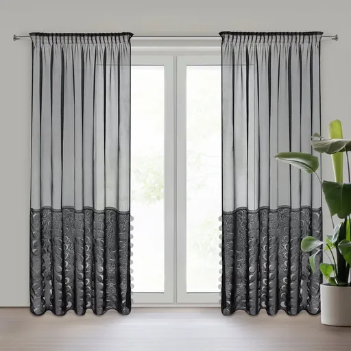 ArtFir Záclona DEBORA P | čierna 140 x 270 cm