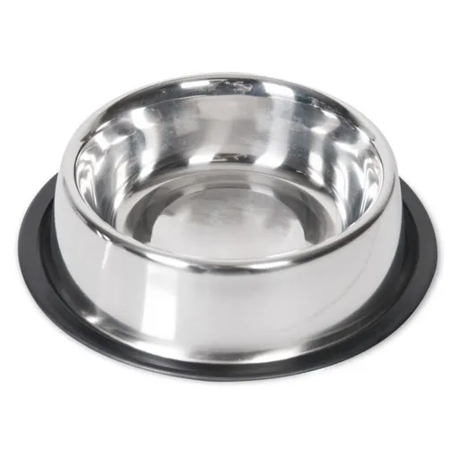 KARLIE Nerezová miska pre psov s gumovým okrajom 1 ks, Veľkosť: S