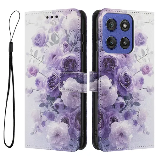 ART Peňaženkový kryt pre Motorola Edge 60 / Edge 60 Fusion PURPLE ROSE
