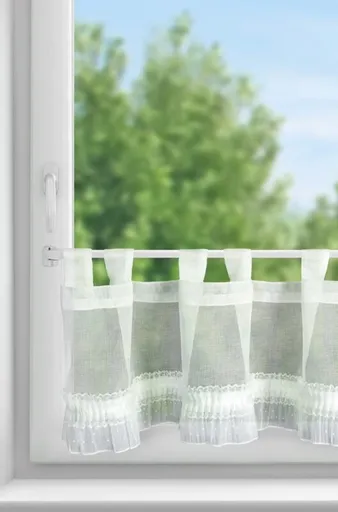 ArtFir Krátka záclona MARY PU | biela 150 x 30 cm