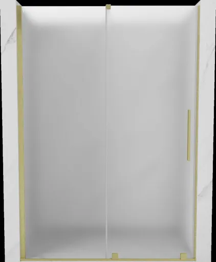 MEXEN/S - Velár posuvné sprchové dvere 160, dekor, zlatá kartáčovaná 871-160-000-31-55