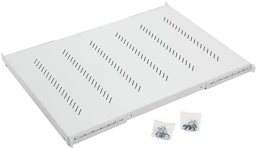 19"polica H4 perforovaná 1U/650mm, max.150kg šedá