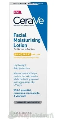 CeraVe hydratačný pleťový krém SPF 50 na normálnu až suchú pleť 52 ml