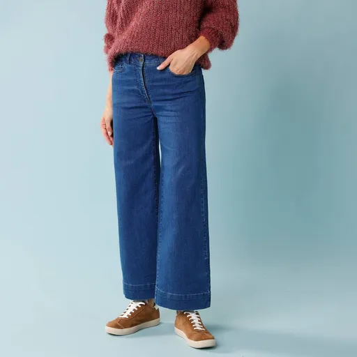 7/8 džínsy s vysokým pásom, vnútorná dĺžka nohavíc 60 cm