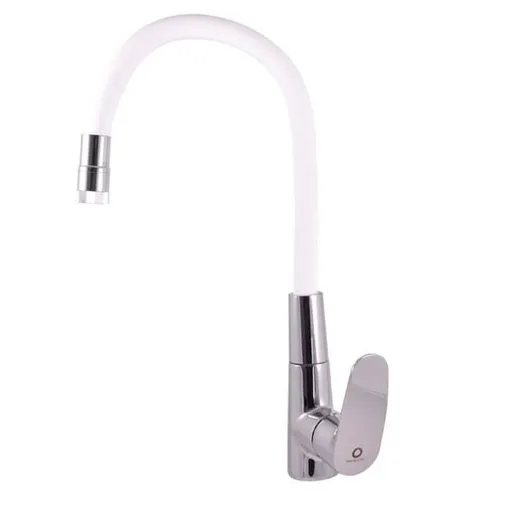 RAV SLEZÁK Amur drezová batéria so silikónovým ramienkom biela / chróm am719.0/11b AM719.011B