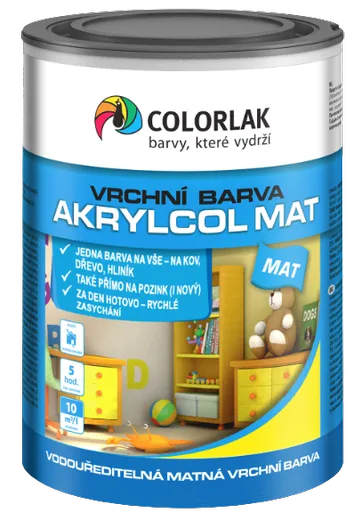 COLORLAK AKRYLCOL MAT V2045 - Matná vodou riediteľná vrchná farba C2200 - hnedá vodná 0,6 L