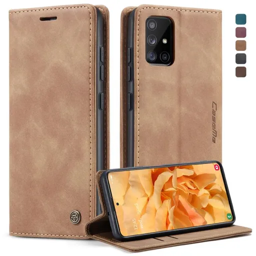 CASEME Peňaženkový obal pre Samsung Galaxy A51 svetlohnedý