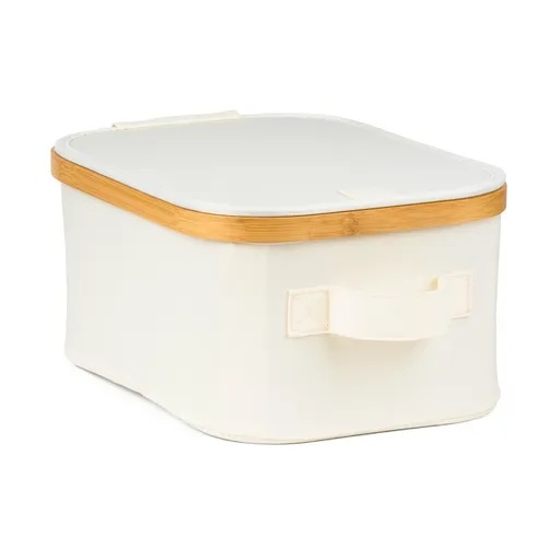 Úložný box G21 24 x 30 x 15 cm, bambusový s vekom, béžový