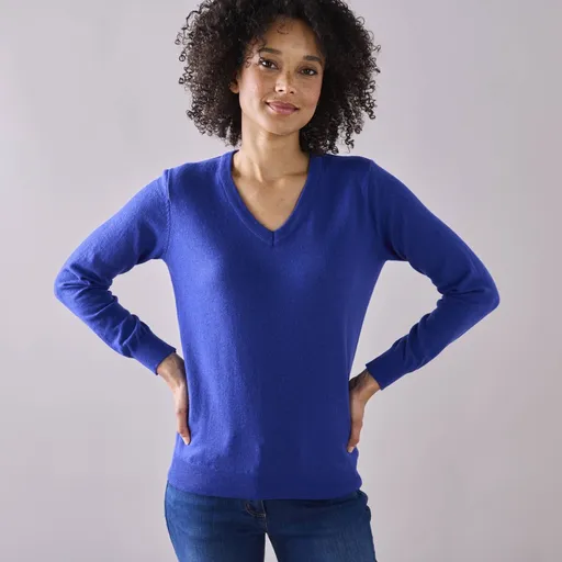 Pulóver s výstrihom do V z jahňacej vlny