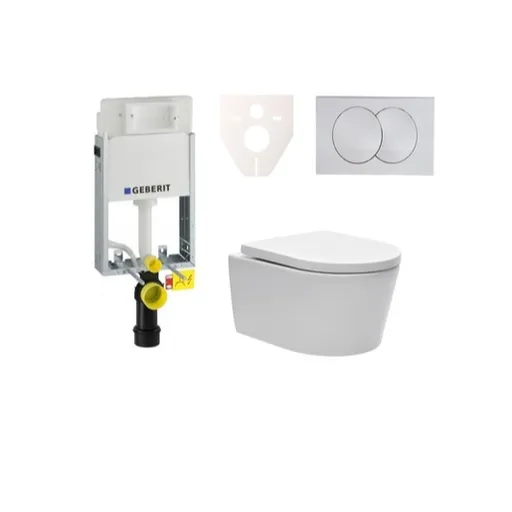 Cenovo zvýhodnený závesný WC set Geberit na zamurovanie + WC SAT Brevis SIKOGE1W7