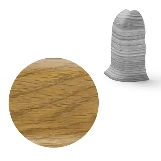 Vnější roh k soklu Naturel dub Aljaška , PVC dĺžka 0,5 cm, výška hrany 56 mm, NATNGTZ37