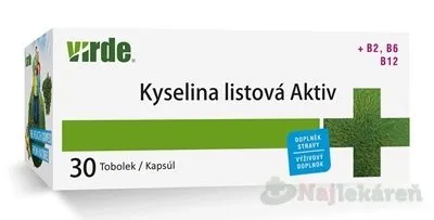 Virde Kyselina listová Aktiv 30 kapsúl