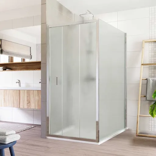 Mereo Sprchovací kút, Lima, obdĺžnik, trojdielne, zasúvací, 100x120 cm, chróm ALU, sklo Point CK87632K