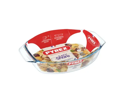 Sklenený pekáč s uchami PYREX 35x24cm/3l., borosilikát