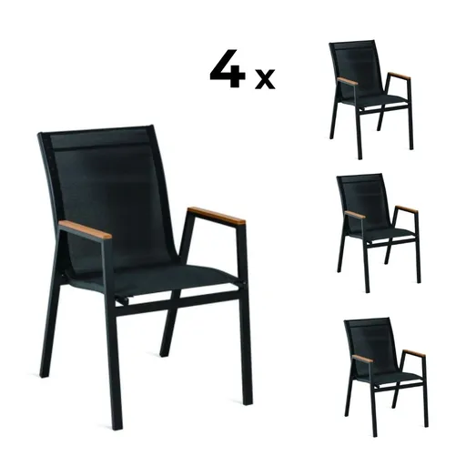 Elvisia Záhradné hliníkové stoličky ISLA | 4 kusy