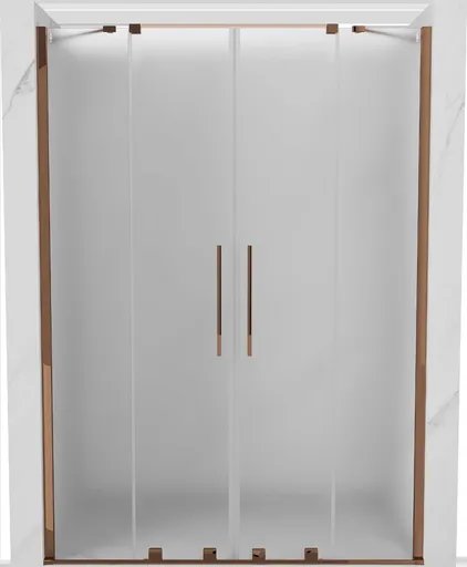 MEXEN/S - Velar Duo posuvné sprchové dvere 140, dekor, ružové zlato 871-140-000-32-60