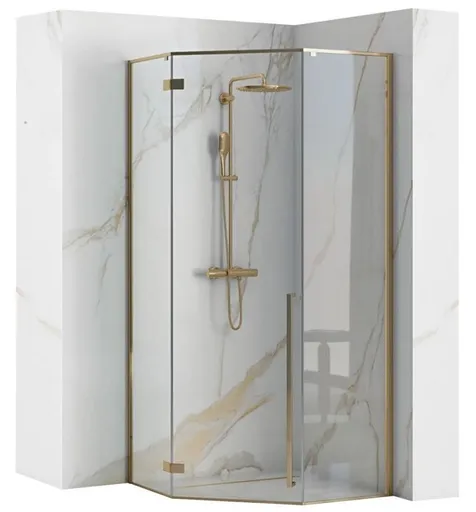 REA - Sprchový kút Diamond 90x90 zlatý REA-K4904