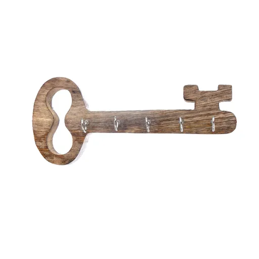 InDecor Vešiak na kľúče z mangového dreva Old key, 25 x 5 x 11 cm