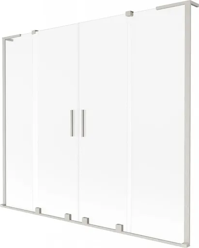 MEXEN/S - Velar L Duo dvojkrídlová posuvná vaňová zástena 200 x 150, dekor, nikel kartáčovaný 896-200-003-32-97