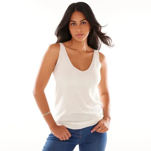 Úpletový top s výstrihom do V