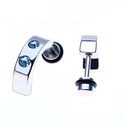 Nepravý plug z ocele s hladkým oblým pásom, dva zirkóny