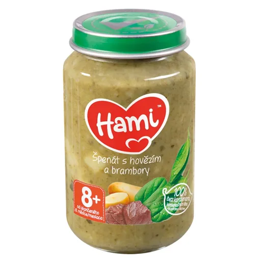 HAMI Špenát s hovädzím a zemiakmi od 8.mesiaca 200 g