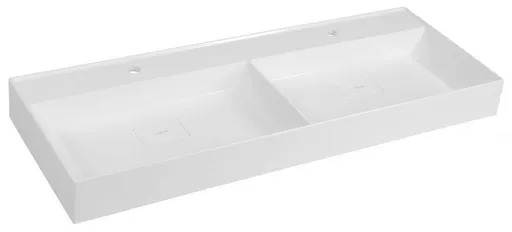 SAPHO - GODIVA dvojité umývadlo, liatý mramor, 119x44cm, biela GU119