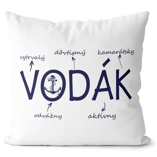 Vankúš Vodák – vlastnosti (Velikost polštáře: 55 x 55 cm)