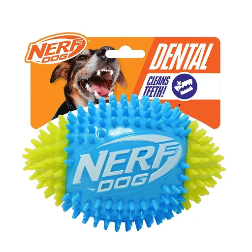 NERF DOG Hračka pre psov pískacia futbalová lopta so spikemi 15 cm