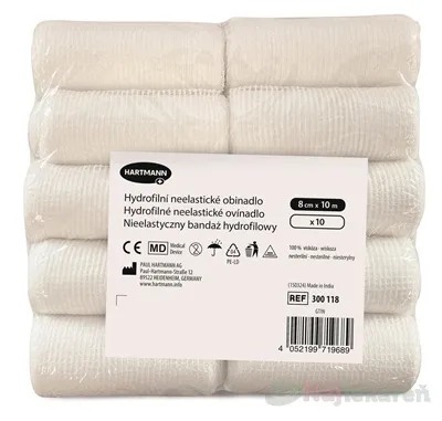 Ovínadlo hydrofilné neelastické nesterilné 8cmx10m 10ks