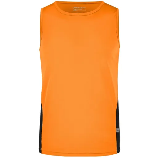 James & Nicholson (Daiber) Pánske športové tričko bez rukávov JN305 - Oranžová / čierna | 2XL