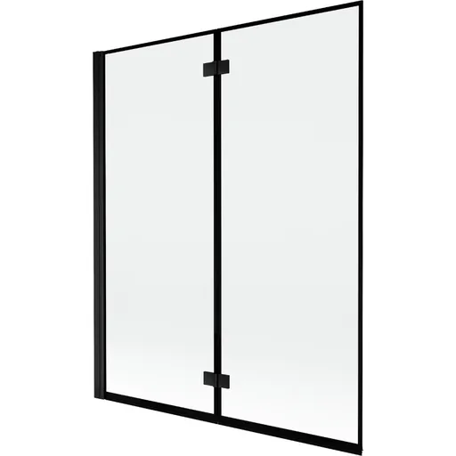 MEXEN - MIST vaňová zástena 140x150 cm 6mm 2-s, čierna, okraj, ľavá 8A9-140-002-70-70-L