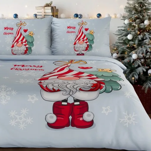 ArtFir Vianočné obliečky na jednolôžko BEINER | svetlosivá 140 x 200 cm