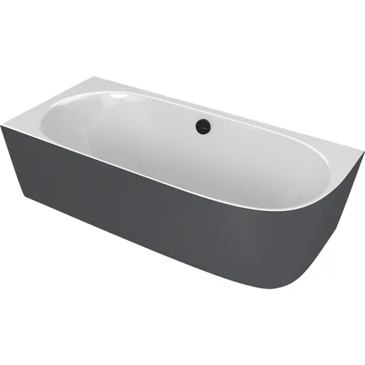 Polysan Sussi voľne stojaca vaňa 160x70 cm liaty mramor ľavá biela/antracit bilá/antracit 90191L.52