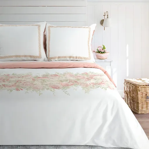 ArtFir Obliečky na dvojlôžko SPRING 25 | biela/ružová 220 x 200 cm