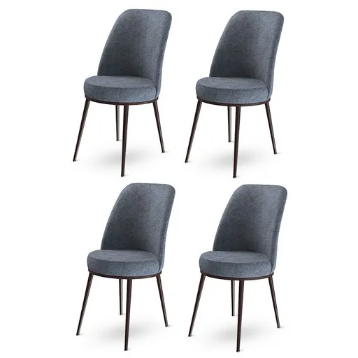 Súprava jedálenských stoličiek Dexa Fume and Brown, 4 ks, 4 ks