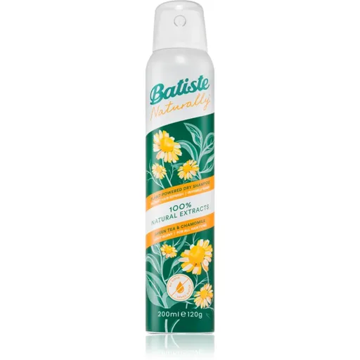 Batiste Naturally Green tea & Chamomile suchý šampón pre absorpciu prebytočného mazu a pre osvieženie vlasov 200 ml