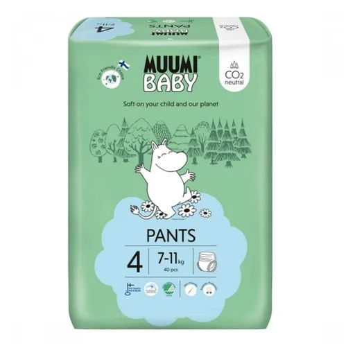 MUUMI BABY Walkers 4 Maxi 7-11 kg nohavičkové eko plienky 40 ks
