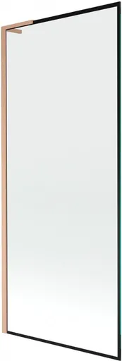 MEXEN/S - Next L vaňová zástena FIX 80 x 150, čierna vzor, meď kartáčovaná 895-080-000-03-70-65