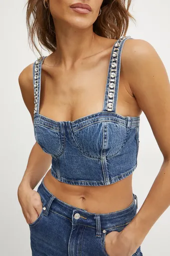 Džínsový top Guess KETY