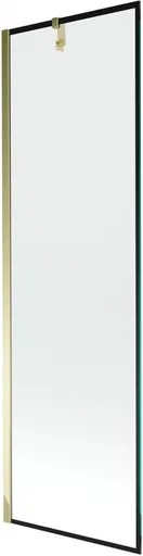 MEXEN/S - Next vaňová zástena FIX 60 x 150, čierna dekor, zlatá 895-060-000-00-70-50