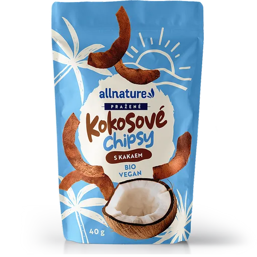 ALLNATURE Kokosové chipsy s kakaom BIO 40 g